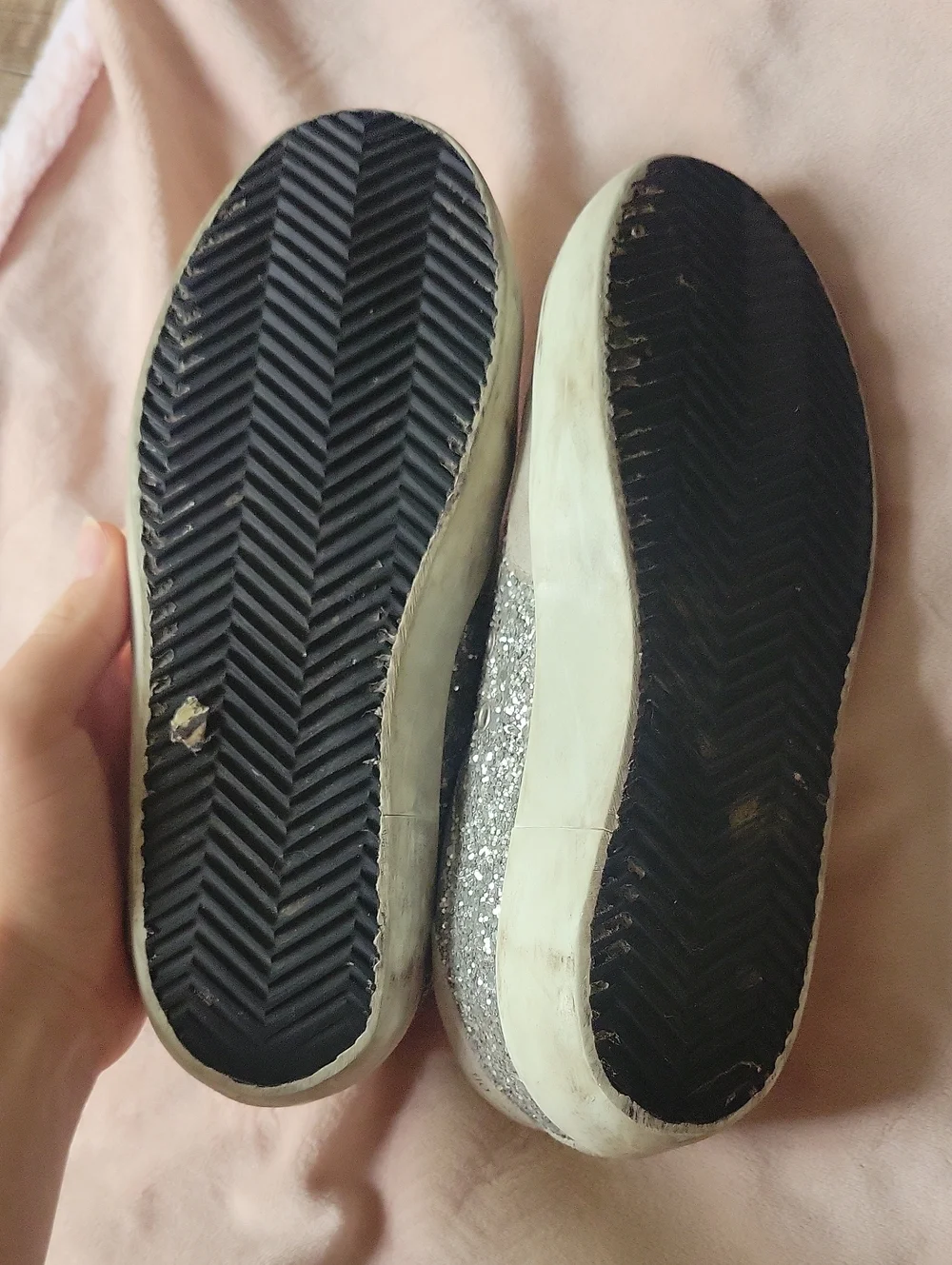 Kids Golden Goose Super Star With Silver Glitter And Suede Details